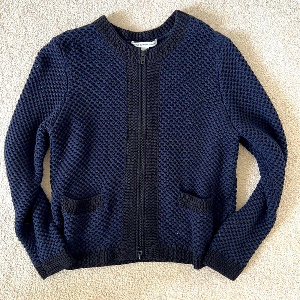 Italian cotton cable-knit modern sweater jacket by autumn cashmere